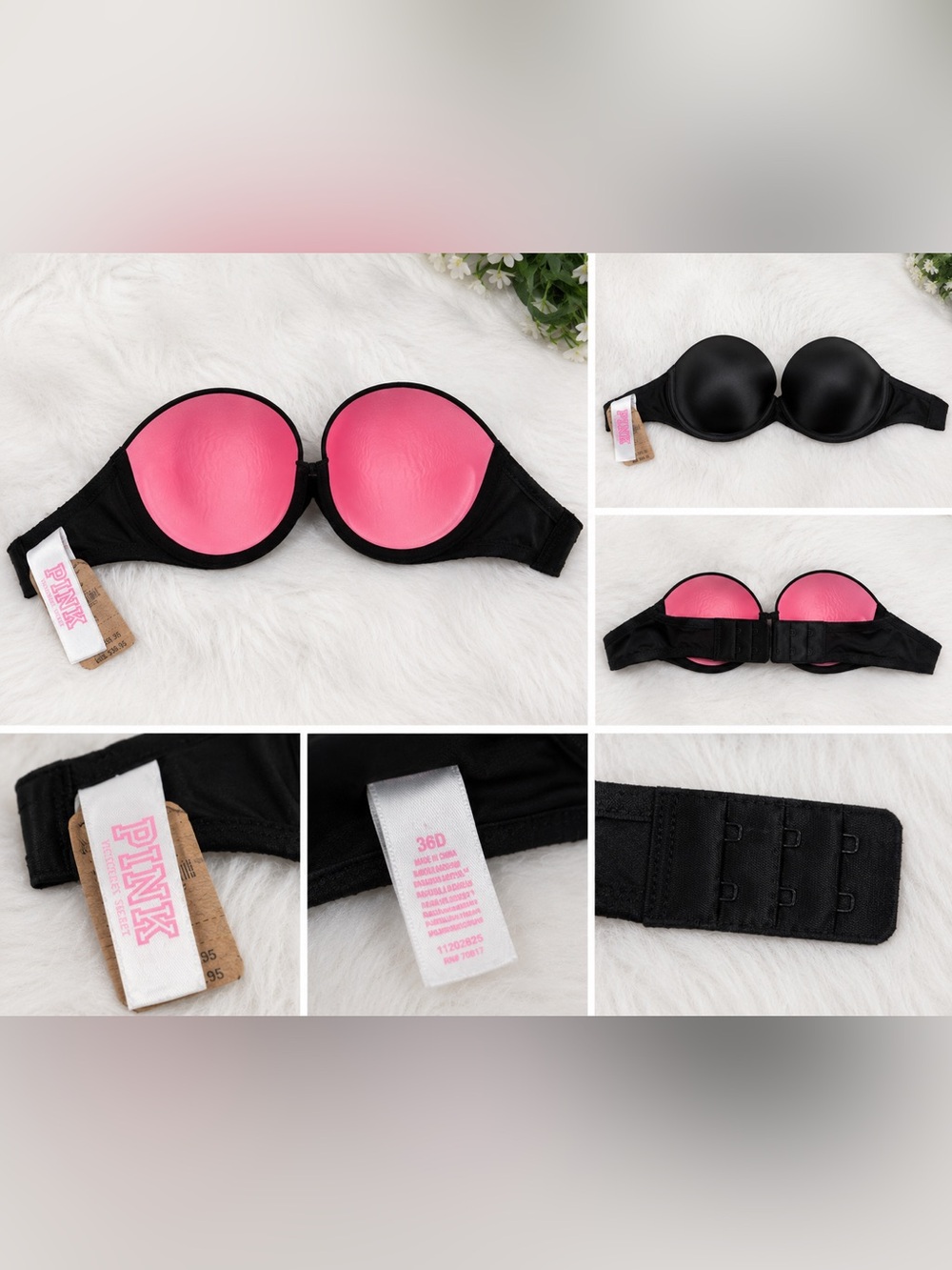 Victoria's Secret Women's Pink Wear Everywhere Push Up Strapless Bra
